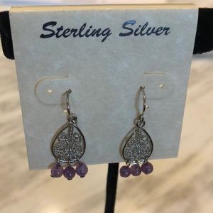 Sterling silver and purple earrings new